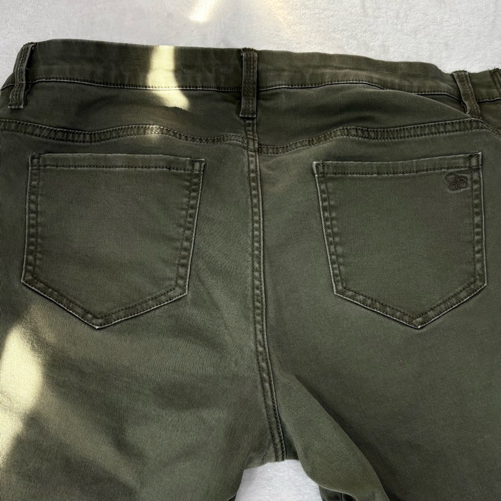 Jessica Simpson Maternity Skinny Jeans Olive Green Under Belly Low Rise Size L - Picture 9 of 10
